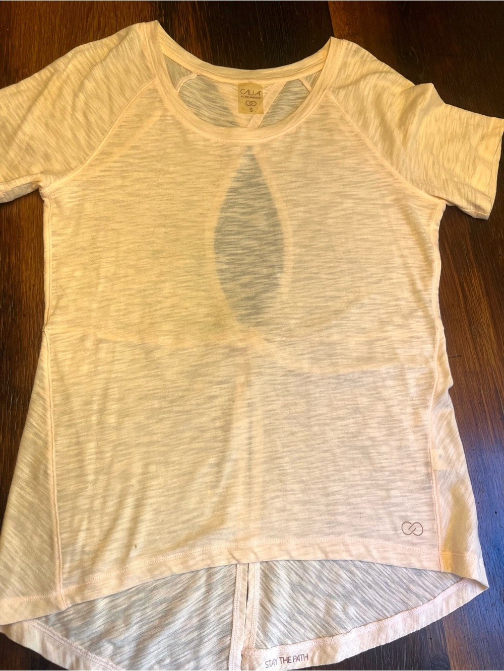 CALIA by Carrie Underwood Pale Blush Short Sleeve Tee Size Small
